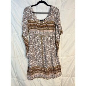Mile Gabrielle Boho Floral Print Mini‎ Dress Women's Size S Long Sleeve
